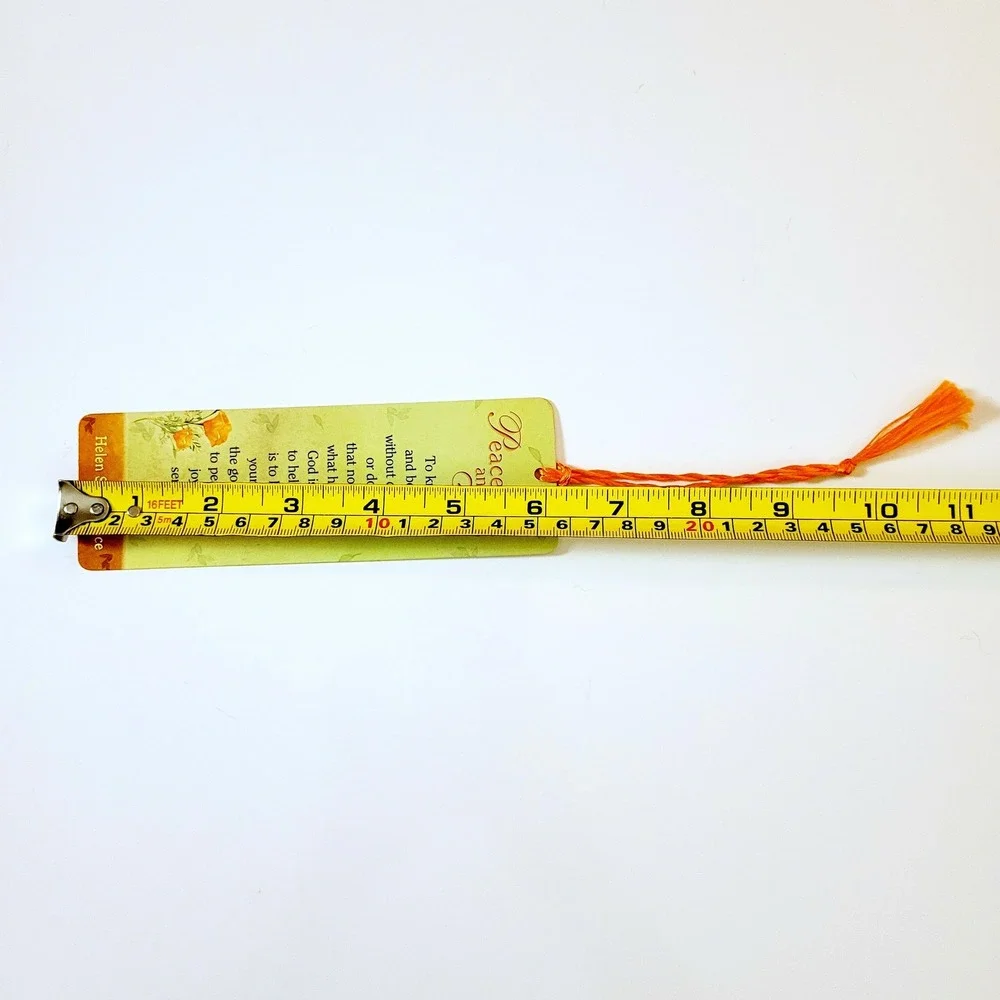 Vintage Y2K Peace & Joy Bookmark Helen Steiner Rice Psalm floral 2006 CAG BML651